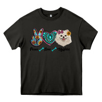 Asphalt peace love pomeranian Heavy Core Tee - RanaPortraitStore