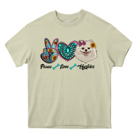 Mossy peace love pomeranian Heavy Core Tee - RanaPortraitStore