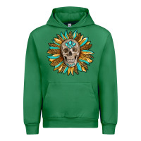 Emerald sunflower with skull Urban Hoodie - RanaPortraitStore