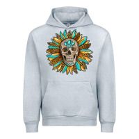Heather Grey sunflower with skull Urban Hoodie - RanaPortraitStore