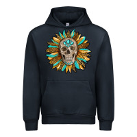 Navy sunflower with skull Urban Hoodie - RanaPortraitStore