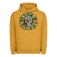 Pigment Peanut Butter sunflower with skull Urban Hoodie - RanaPortraitStore