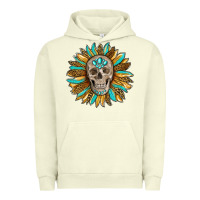 Pigment Pistachio sunflower with skull Urban Hoodie - RanaPortraitStore
