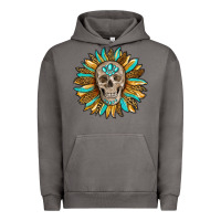 Pigment Tornado sunflower with skull Urban Hoodie - RanaPortraitStore