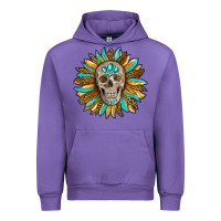 Tulip sunflower with skull Urban Hoodie - RanaPortraitStore