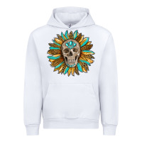 White sunflower with skull Urban Hoodie - RanaPortraitStore