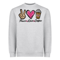 Heather Grey peace love coffee Heavyweight Sweatshirt - Jasminsmagicworld