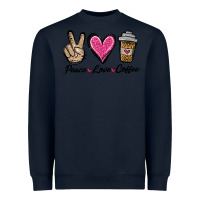 Navy peace love coffee Heavyweight Sweatshirt - Jasminsmagicworld