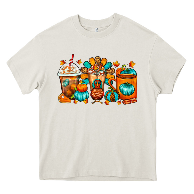 Thanksgiving Coffee Cups Heavy Core Tee by FaDigitalArtStudio | Teevron