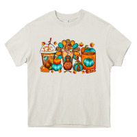 Cream Thanksgiving Coffee Cups Heavy Core Tee - FaDigitalArtStudio