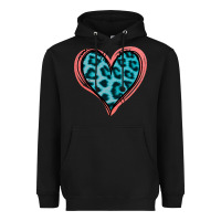 Black Blue Leopard Heart Heavyweight Hoodie - Jasminsmagicworld