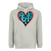 Blue Leopard Heart Heavyweight Hoodie | Teevron