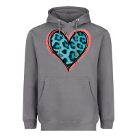 Storm Blue Leopard Heart Heavyweight Hoodie - Jasminsmagicworld