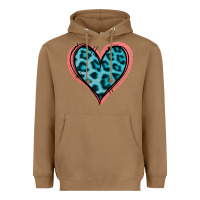 Toasted Coconut Blue Leopard Heart Heavyweight Hoodie - Jasminsmagicworld