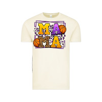 Purple And Gold Basketball Leopard Frame Mama Vintage Tee | Teevron