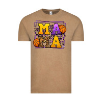 Vintage Coffee Purple and gold Basketball leopard frame Mama Vintage Tee - LillyAllenDesigns