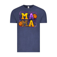Vintage Denim Purple and gold Basketball leopard frame Mama Vintage Tee - LillyAllenDesigns