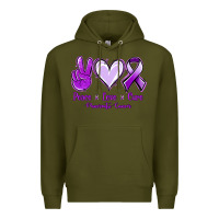 Army Green Pace Love Cure Pancreatic Cancer Premium Hoodie - Jasminsmagicworld