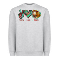 Heather Grey Peace Love Cows Heavyweight Sweatshirt - Jasminsmagicworld
