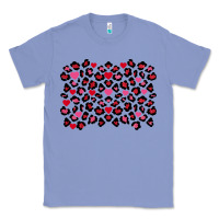 Colony Blue Valentine's Day leopard and heart background Classic Tee - FaDigitalArtStudio