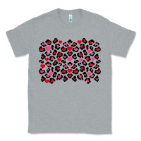 Heather Grey Valentine's Day leopard and heart background Classic Tee - FaDigitalArtStudio