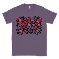 Lavender Valentine's Day leopard and heart background Classic Tee - FaDigitalArtStudio