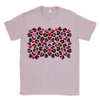 Lilac Valentine's Day leopard and heart background Classic Tee - FaDigitalArtStudio