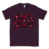 Plum Valentine's Day leopard and heart background Classic Tee - FaDigitalArtStudio
