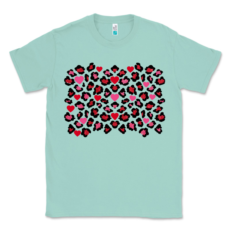 Valentine's Day Leopard And Heart Background Classic Tee by FaDigitalArtStudio | Teevron