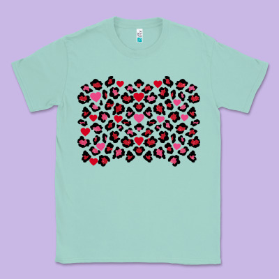Valentine's Day Leopard And Heart Background Classic Tee Designed By Fadigitalartstudio