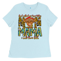 Baby Blue God Gifted Me Two Titles And Mama i Rock Them Both Ladies Tee - CowhideDigitalArt