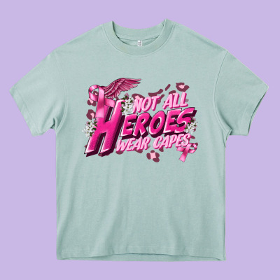 Not All Heroes Wear Capes Cancer Awareness Heavy Core Tee Designed By Fadigitalartstudio