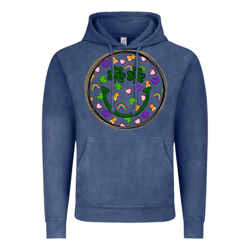 St Patrick S Day Smiley Face Vintage Hoodie by Artiststas | Teevron