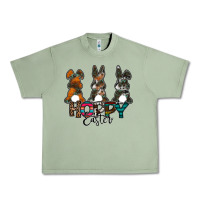 Oil Green Hoppy Easter Urban Heavy Tee - CowhideDigitalArt