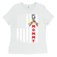 White lil autism mom Ladies Tee - CowhideDigitalArt