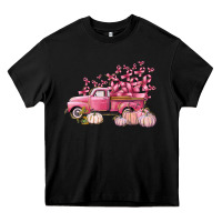 Black Breast Cancer truck Heavy Core Tee - FaDigitalArtStudio