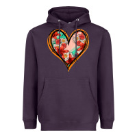 Plum floral orange glitter heart Heavyweight Hoodie - Jasminsmagicworld