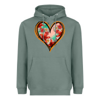 Sage floral orange glitter heart Heavyweight Hoodie - Jasminsmagicworld
