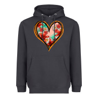 Smoke floral orange glitter heart Heavyweight Hoodie - Jasminsmagicworld