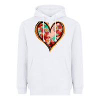 White floral orange glitter heart Heavyweight Hoodie - Jasminsmagicworld