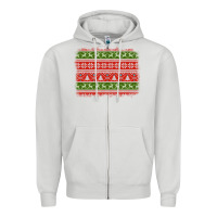 Dove Grey knitted christmas reindeer pine tree background Zipper Hoodie - Jasminsmagicworld
