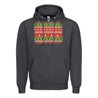 Smoke knitted christmas reindeer pine tree background Zipper Hoodie - Jasminsmagicworld