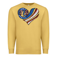 Antique Gold american flag heart Premium Sweatshirt - Jasminsmagicworld