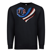 Black american flag heart Premium Sweatshirt - Jasminsmagicworld