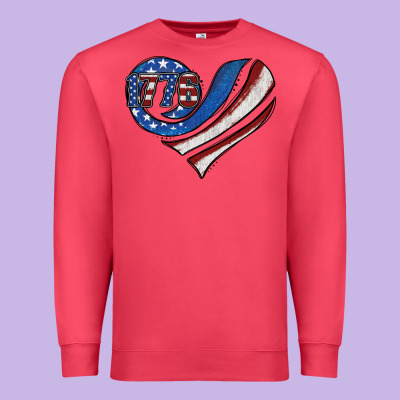 American Flag Heart Premium Sweatshirt Designed By Jasminsmagicworld