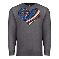 Charcoal Heather american flag heart Premium Sweatshirt - Jasminsmagicworld