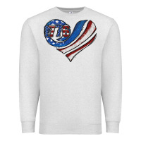 Oatmeal Heather american flag heart Premium Sweatshirt - Jasminsmagicworld