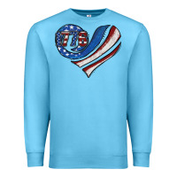 Ocean Blue american flag heart Premium Sweatshirt - Jasminsmagicworld