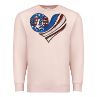 Pale Pink american flag heart Premium Sweatshirt - Jasminsmagicworld