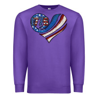 Purple american flag heart Premium Sweatshirt - Jasminsmagicworld